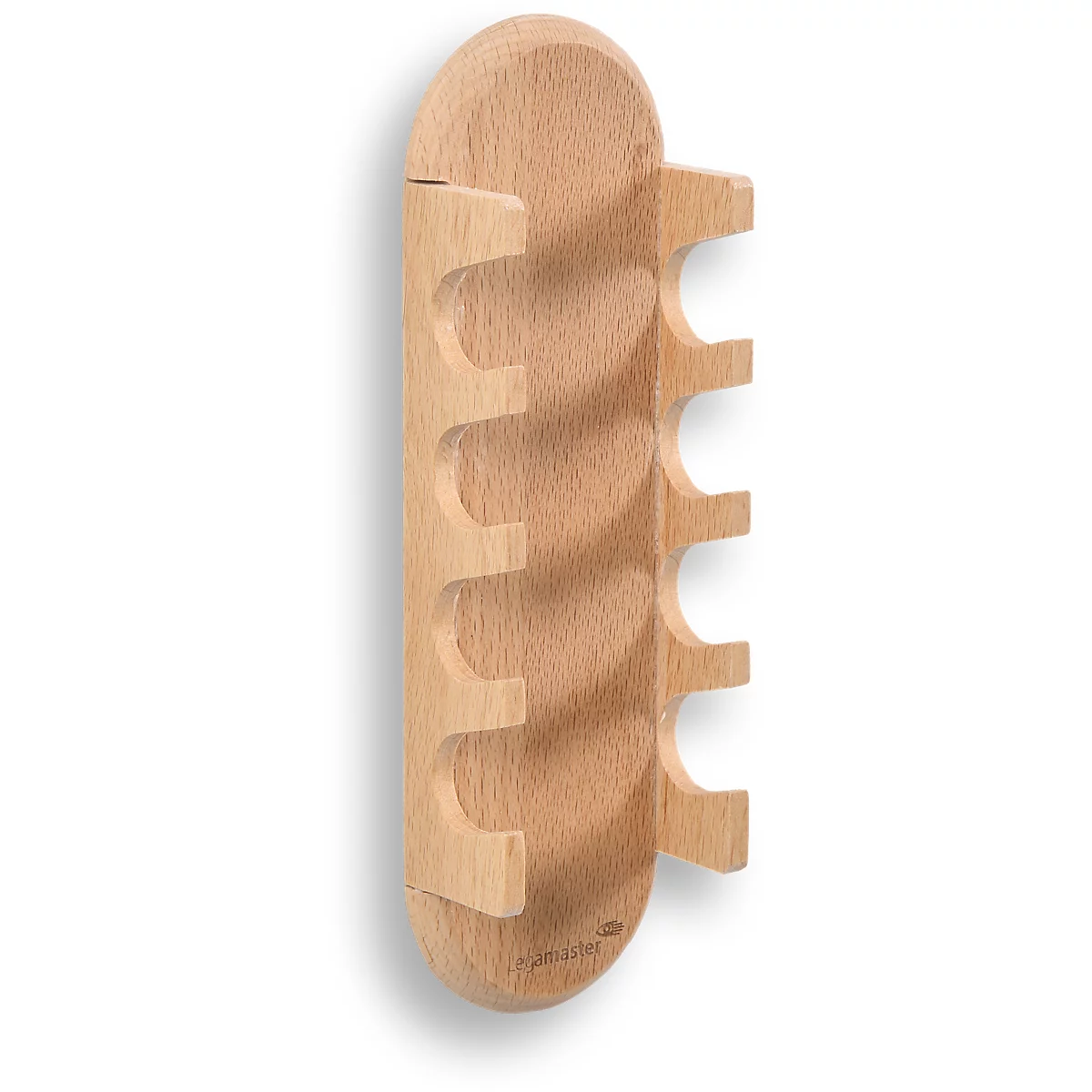 Glasboard-Markerhalter Legamaster WOODEN, magnetisch, lagert 4 Boardmarker, B 60 x T 35 x H 200 mm, Buchenholz, lackiert